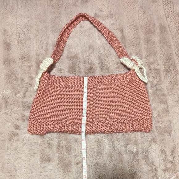 Dark pink crochet shoulder bag - Picture 6 of 7